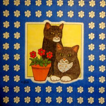 999.227 Cats - 3-ply (blue) - Ambiente